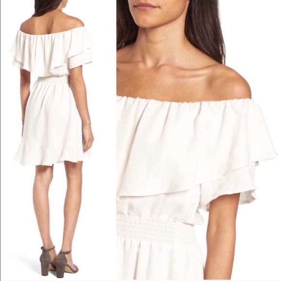 ASTR Chloe Off the Shoulder Ruffle Mini Dress - Picture 2 of 13